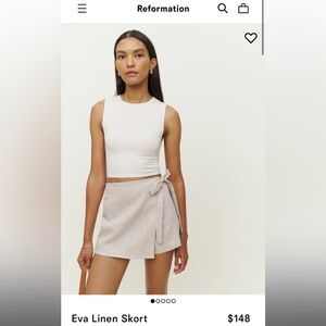 Reformation Eva Linen Skort